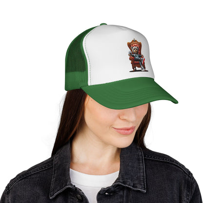 Trucker Cap — Teddy Bear King Sitting on Throne Graphic Hat