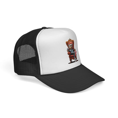 Trucker Cap — Teddy Bear King Sitting on Throne Graphic Hat
