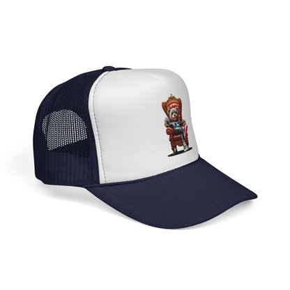Trucker Cap — Teddy Bear King Sitting on Throne Graphic Hat