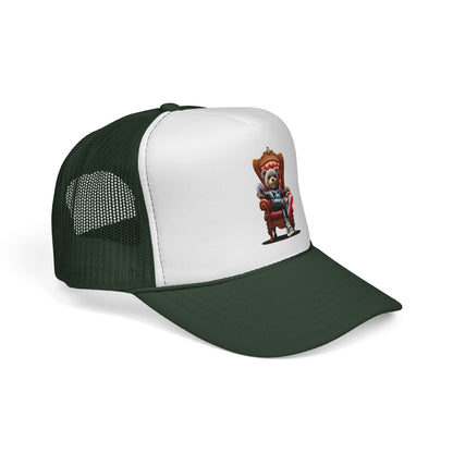 Trucker Cap — Teddy Bear King Sitting on Throne Graphic Hat